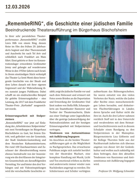 „RemembeRING", die Geschichte einer jüdischen Familie
